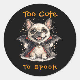 フレンチブルドッグ ハロウィン かわいいコウモリ ラウンドシール