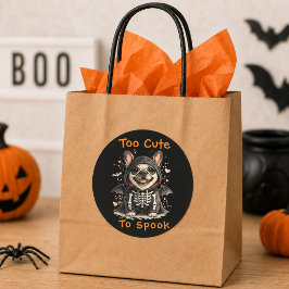 フレンチブルドッグ ハロウィン かわいいスケルトン ラウンドシール