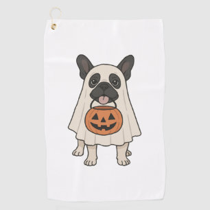 フレンチブルドッグ ハロウィン ドッグ ゴースト ゴルフタオル