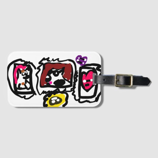 フレンチブルドッグ ハート ラゲッジタグ (正面横)
