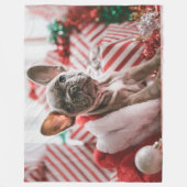 フレンチブルドッグ フリースブランケット (正面)