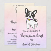 *～* フレンチブルドッグ フレンチちゃん イベント かわいい ご招待 招待状 (正面/裏面)