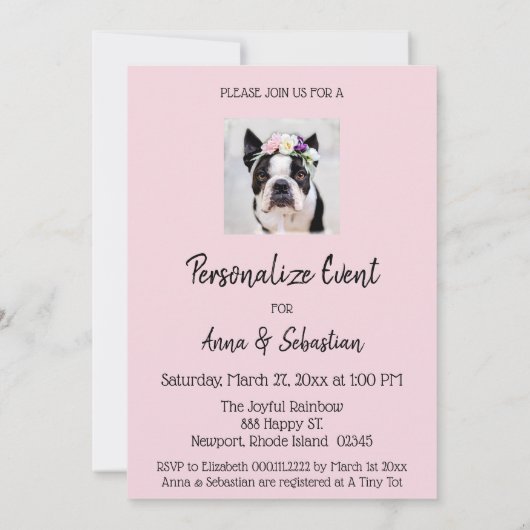*~* フレンチブルドッグ フレンチィ イベント かわいい 招待状 (裏面)