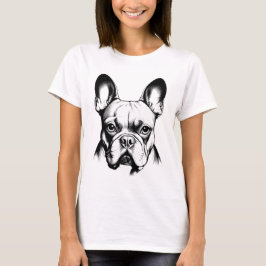 フレンチブルドッグ フレンチー ママ 鉛筆画 Tシャツ