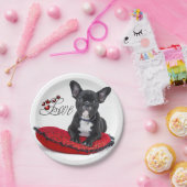 フレンチブルドッグ – フレンチ – ラブ ペーパープレート (パーティー)