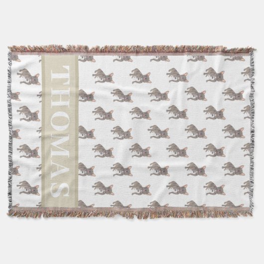 フレンチブルドッグ(ブルーグレー シルバー チョコレート ライラック) スローブランケット (正面)