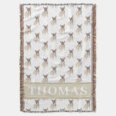 フレンチブルドッグ（ブルーフォーン トリコロール）ベビーケット スローブランケット (正面縦)