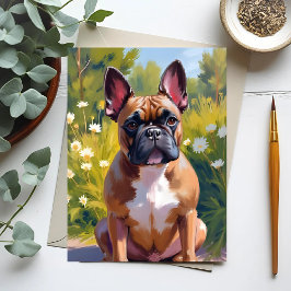 フレンチブルドッグ ペット絵画 犬アート ポストカード