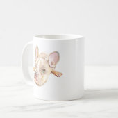 フレンチブルドッグ マグカップ, ドッグマム ギフト, かわいい陶器 コーヒーマグカップ (正面左)