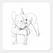 フレンチブルドッグ - 手描きの犬のイラスト