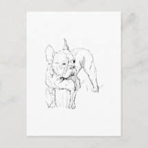 フレンチブルドッグ – 手描きの犬のイラスト