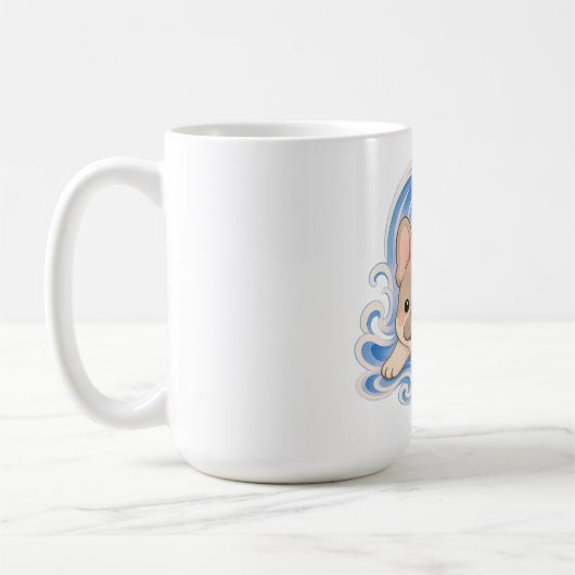 フレンチブルドッグ 波 日本画風 ドッグ コーヒーマグカップ (左)