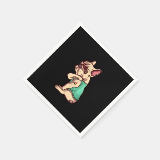 フレンチブルドッグ 犬 ママが好き タトゥー好き ギフト スタンダードカクテルナプキン (角)