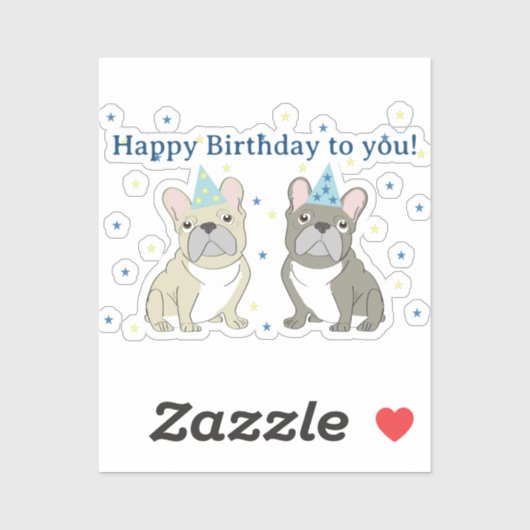 フレンチブルドッグ 誕生日おめでとう シール (シート)