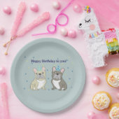 フレンチブルドッグ 誕生日おめでとう ペーパープレート (パーティー)