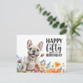 フレンチブルドッグ 50歳の誕生日 ポストカード (スタンド正面)