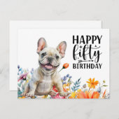 フレンチブルドッグ 50歳の誕生日 ポストカード (正面/裏面)