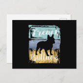 フレンチブルドッグTシャツ - レトロフレンチブルドッグ ポストカード (正面/裏面)