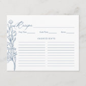 フレンチブルーのシノワズリーフラワーブライダルレシピカード エンクロージャーカード (正面)