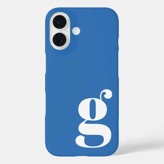 フレンチブルーのシンプルモノグラム Case-Mate iPhoneケース (裏面)
