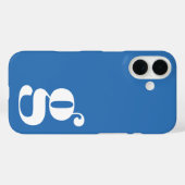 フレンチブルーのシンプルモノグラム Case-Mate iPhoneケース (裏面 (横))