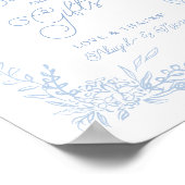 フレンチブルーのハイドランジア カードとギフト サイン (角)