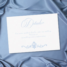 フレンチブルーのロココ調の格式高いヴィンテージなエレガントな結婚式 エンクロージャーカード