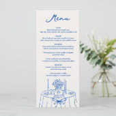 フレンチブルーの手描きシャンパンの夢のある結婚式 メニュー (スタンド正面)