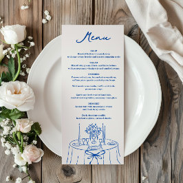フレンチブルーの手描きシャンパンの夢のある結婚式 メニュー