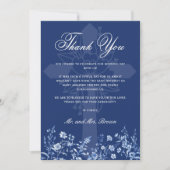 フレンチブルーの結婚式のサンクスギフトに描かれた野の花 カード (正面)