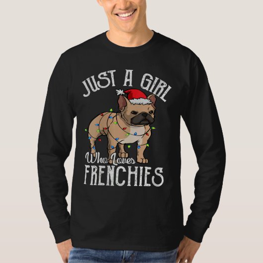 フレンチブル好きの女フランスのの子 Tシャツ (正面)