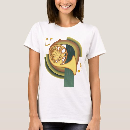 フレンチホルンのデコ Tシャツ (正面)