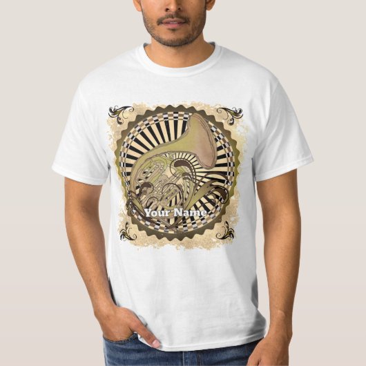 フレンチホルンの渦巻き  Tシャツ (正面)