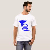 フレンチホルン - 青 Tシャツ (正面フル)