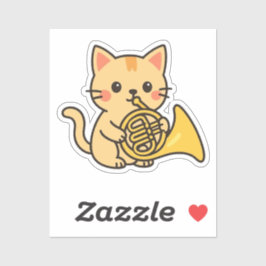 フレンチホーン 猫 かわいい アート シール