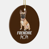 フレンチママカワイブルドッグフランスのガールおもしろい犬 セラミックオーナメント (右)