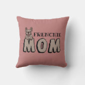 フレンチママフランスのブルドッグ恋人ピンク クッション (裏面)