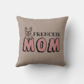 フレンチママフランスのブルドッグ恋人ブラウン クッション (裏面)