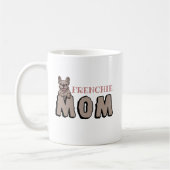 フレンチママフランスのブルドッグ恋人ブラウン コーヒーマグカップ (左)