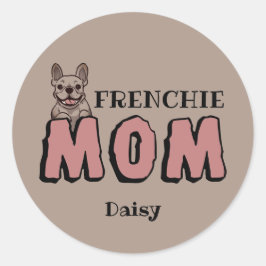 フレンチママフランスのブルドッグ恋人ブラウン ラウンドシール