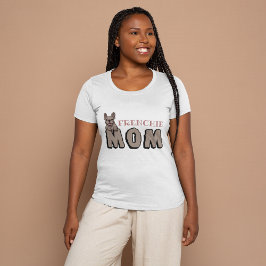 フレンチママフランスのブルドッグ恋人ブラウン Tシャツ
