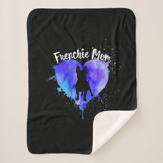 フレンチママフランスのブルドッグ犬ママ毛皮ママ シェルパブランケット (正面)