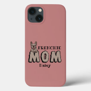 フレンチママムブルフランスのドッグ恋人名前をカスタムする iPhone 13ケース