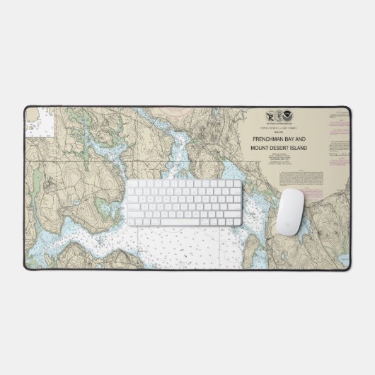フレンチマンベイと山砂漠の島のチャート デスクマット (キーボード&マウス)