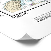 フレンチマンベイと山砂漠の島のチャート ポスター (角)