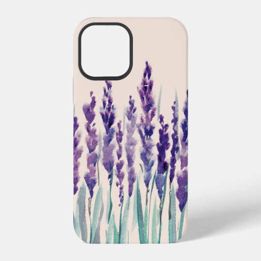 フレンチラベンダー水彩画 iPhoneケース (裏面)