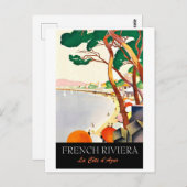 フレンチリビエラの海岸線、フランス ポストカード (正面/裏面)