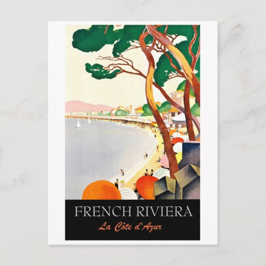 フレンチリビエラの海岸線、フランス ポストカード (正面)