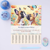 フレンチワンの子犬の販売フライヤー チラシ (シングル)