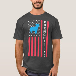 フレンチーパパおもしろいブフランスのルドッグオーナーアメリカン Tシャツ